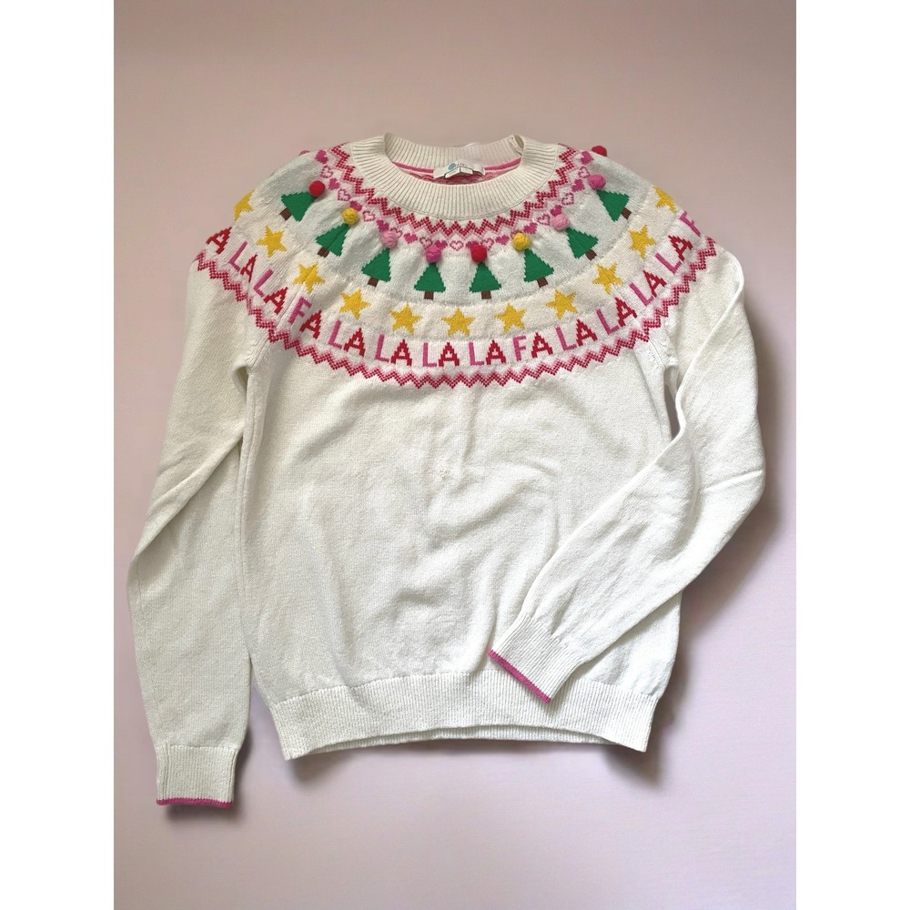 Boden Fair Isle Holiday Jumper FaLaLa Knit Sweater Wool Blend Christmas Tree